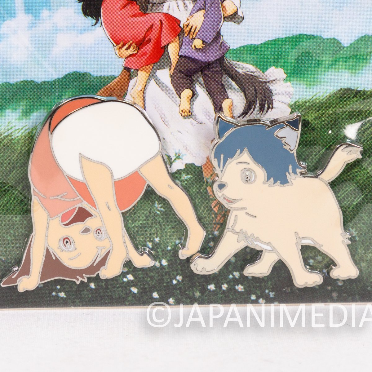 JapanimediaEbay's tweet photo. Cinematic masterpiece merch! Vintage Wolf Children Ame and Yuki metal pins set, a rare official Mamoru Hosoda original Japanese collectible anime movie badge set with clean backing. https://t.co/REryrk5YSy #WolfChildren #StudioChizu https://t.co/2fqKtFmS5m