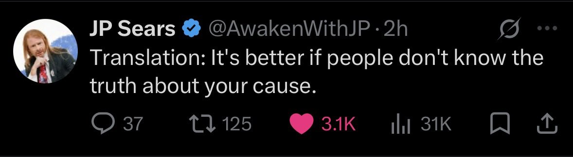 Wackfree's tweet photo. @AwakenWithJP @marklevinshow on some tin foil hat stuff. It seems like 3.1k likes from only 31k views is a really high rate of likes per view. Is X throttling you because of your opinions? https://t.co/qqEZ3emtkw