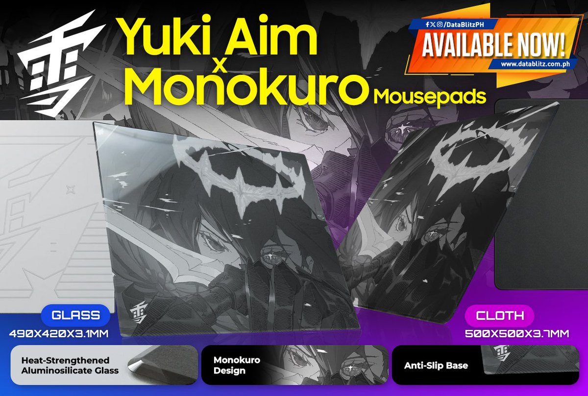 Yuki Aim MONOKURO Glass Mousepad