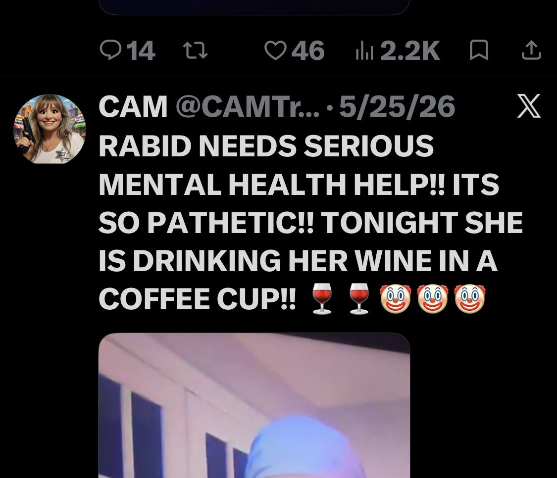 ericalaughs's tweet photo. @CAMTrump2024 Disgusting. There’s no way you’re a woman. https://t.co/t50XD6E1o7