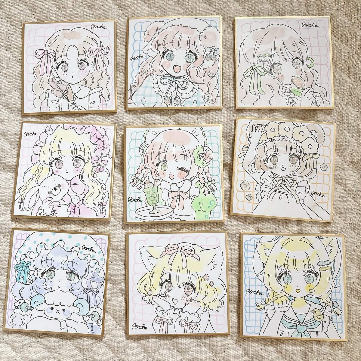 opochepoche's tweet photo. コミティアに持っていく豆色紙ができました！
おめめとかがきらきらしてます✨

#コミティア156 https://t.co/dsZ4Zk3psQ