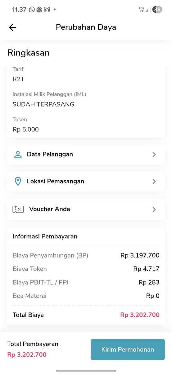 isaalll's tweet photo. Selamat siang untuk promo discount tambah daya via pln mobile bagaimana proses nya ya?
Dalam tagihan pengajuan masih harga normal
@pln_123 https://t.co/JjQebeOCrz