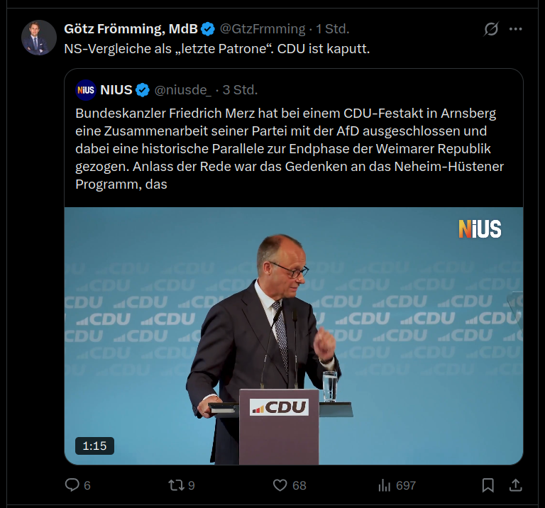 NikithebIocker's tweet photo. Verstehe ich das richtig?
"berechtigte" NS_Vergleiche - Böse
NS-Parolen - Gut &amp; Willkommen
Rassismus, Antisemitismus  &amp; Volksverhetzung - Prima &amp; Willkommen
Neonazi Veanstaltungen - Prima, da sind wir dabei
Eure AFD! @GtzFrmming &amp; @HCBerndt #afdverbot https://t.co/lQh9hLv9MX