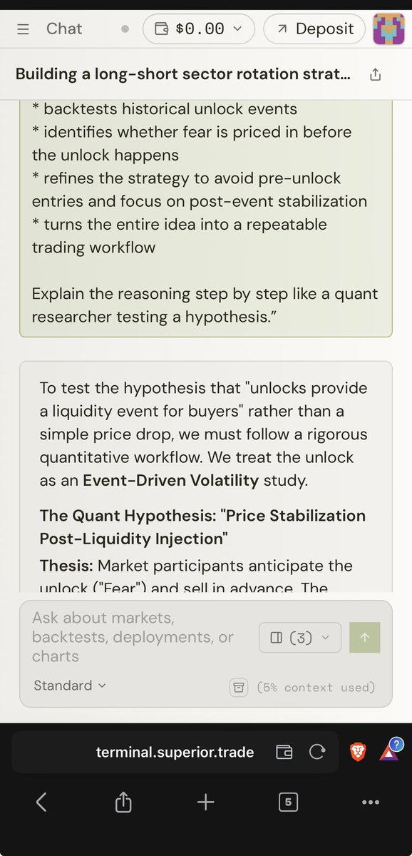 Loi_cee's tweet photo. Superior Terminal unifies market intelligence, workflows, backtesting, and deployment.
@SuperiorTrade_

Token unlocks always sound scary.

“Incoming supply = price drop.”

That’s the assumption.

But I wanted to see how it actually plays out.

Inside Superior Terminal:

Pulled https://t.co/U1vK9Byt8R