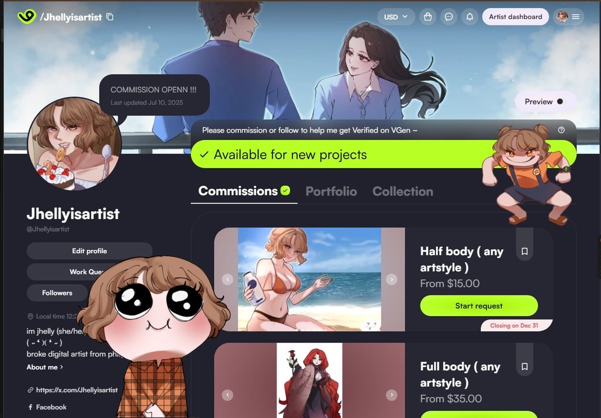 Jhellyisartist's tweet photo. Heyyy haluuu #artmoots vjust got a vgen code and i want to verify it 🥺🥺🥺☘️☘️ #vgen #ArtComm
Hope to got commission huhu🥺🙏
heres my account link :
https://t.co/8chs41dWMp https://t.co/570YRbQcB3