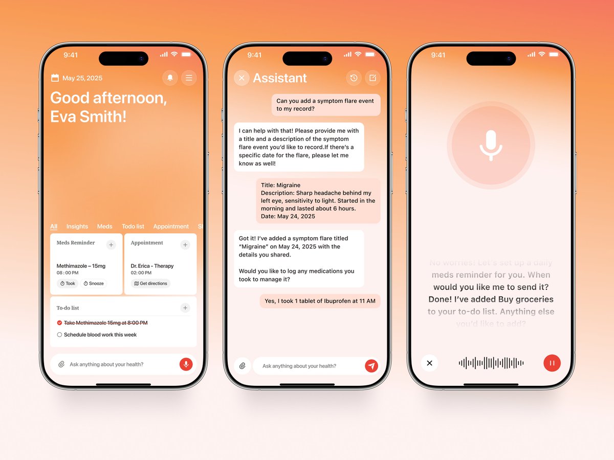 wavespaceagency's tweet photo. Connectome - AI Healthcare Mobile App Design https://t.co/NTXfYWISiB