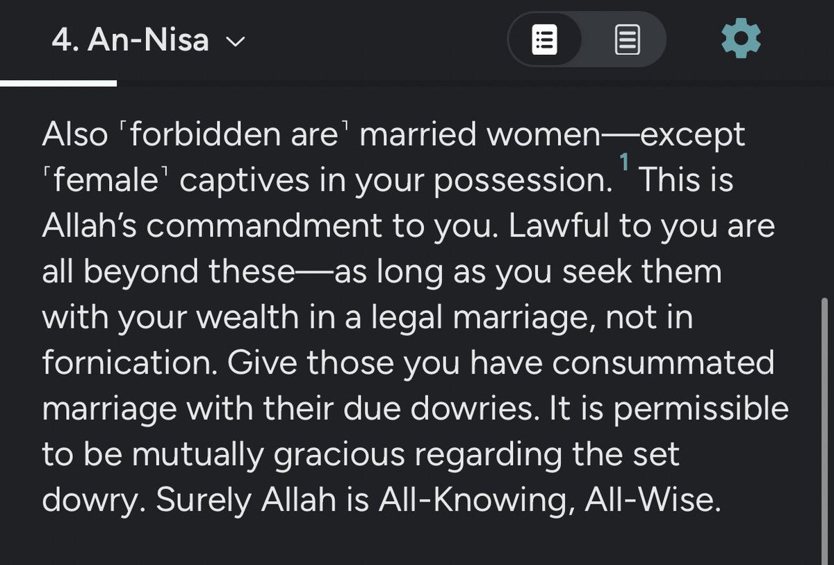 anezedrive's tweet photo. @hallucijason quran 4:24 and 23:6, clearly mentions you can have sex with female captives/slaves.  bukhari 2542, they wanted to have sex with female captives with coitus interruptus, prophet told them not do to so. more in muslim 1438 https://t.co/Lo35NJwBh4
