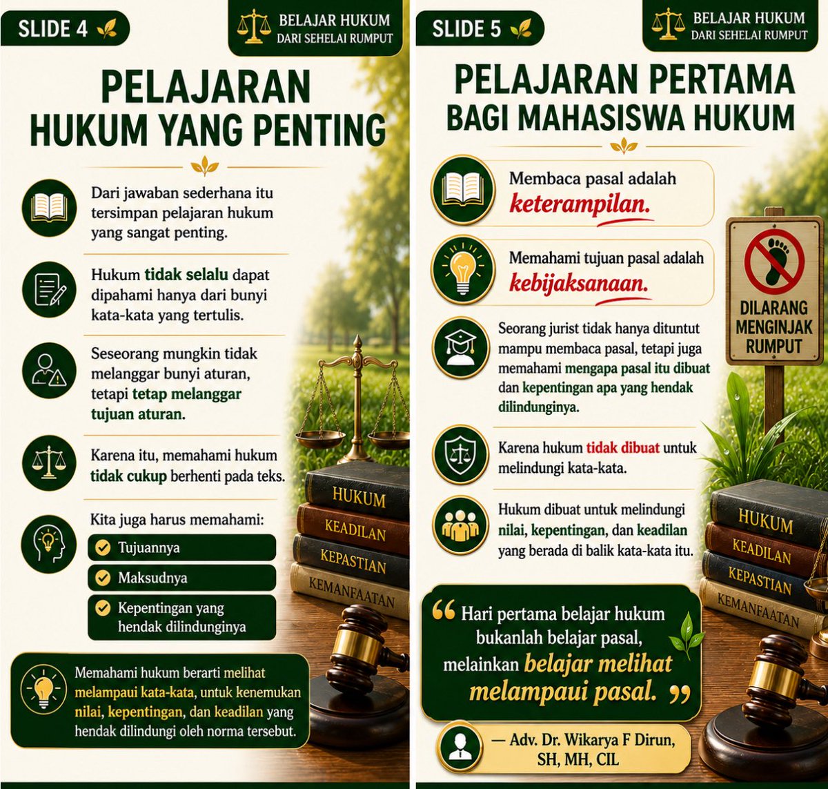 wikaryafd's tweet photo. Belajar hukum itu mudah. Mulailah dari memahami makna sehelai rumput @asboediono_id @JimlyAs @mohmahfudmd @HukumOnline @klinikhukum @officialMKRI @dennyindrayana @KomisiYudisial @kompascom @KomnasHAM @BEMUI_Official #hukum #belajarhukum https://t.co/dzD3uAix8g