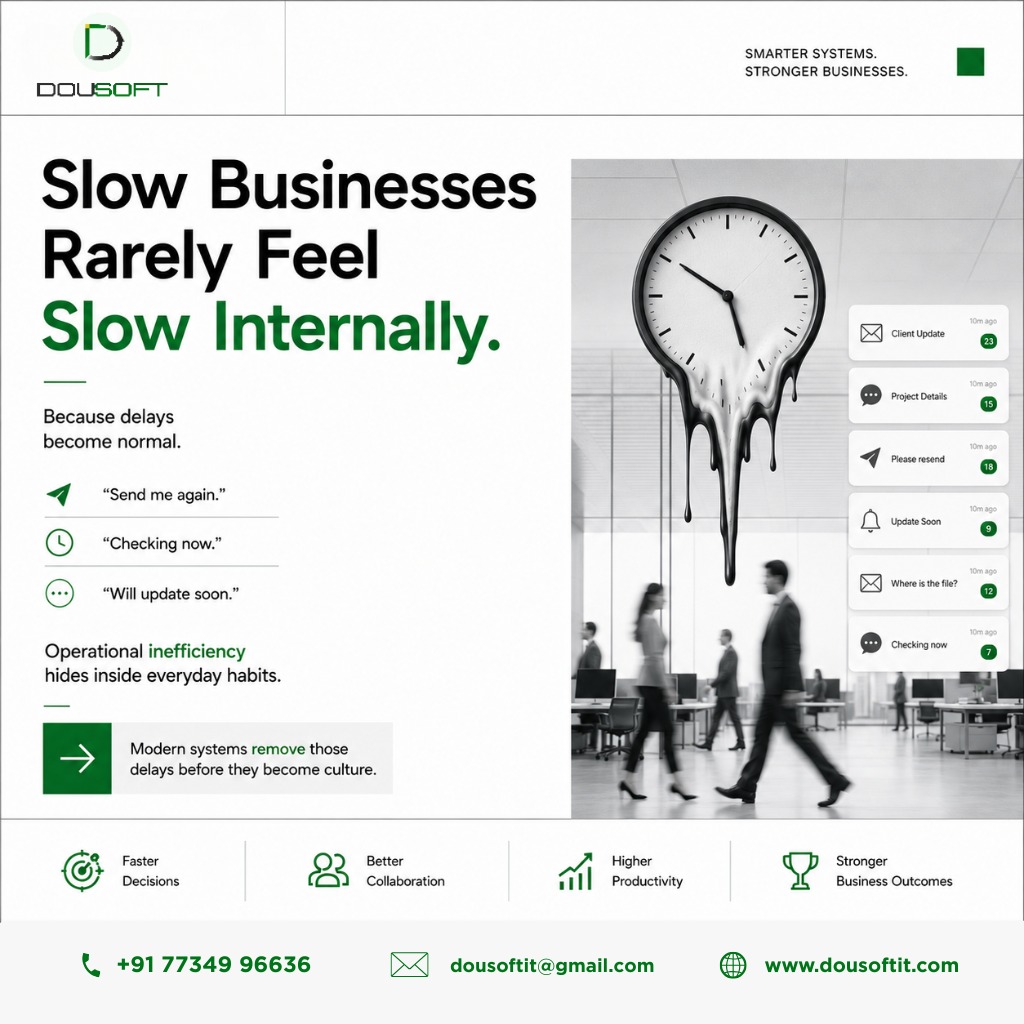 Dousoftit's tweet photo. Most businesses don't feel slow.

They've simply become used to delays.

"Checking now."
"Will update soon."
"Send it again."
Operational inefficiency hides inside daily habits.
Smart systems remove friction before it becomes culture.

#BusinessOperations #WorkflowAutomation https://t.co/2R9bICPmRQ