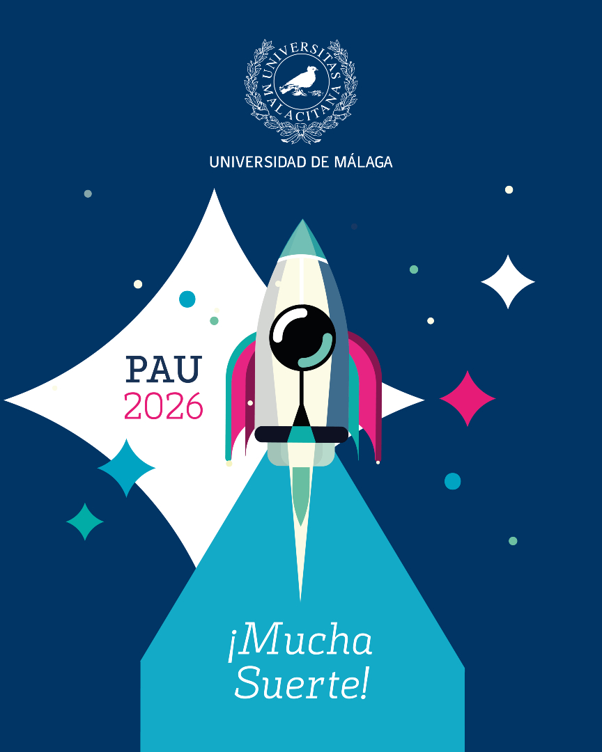 InfoUMA's tweet photo. A todos los estudiantes que os presentáis desde hoy a las Pruebas de Acceso a la Universidad (#PAU) os deseamos 🤞 muchísima suerte.

¡Nervios fuera! Nos vemos muy pronto en el 👩‍🚀 #Universo_UMA! https://t.co/OeGKwfVJcA