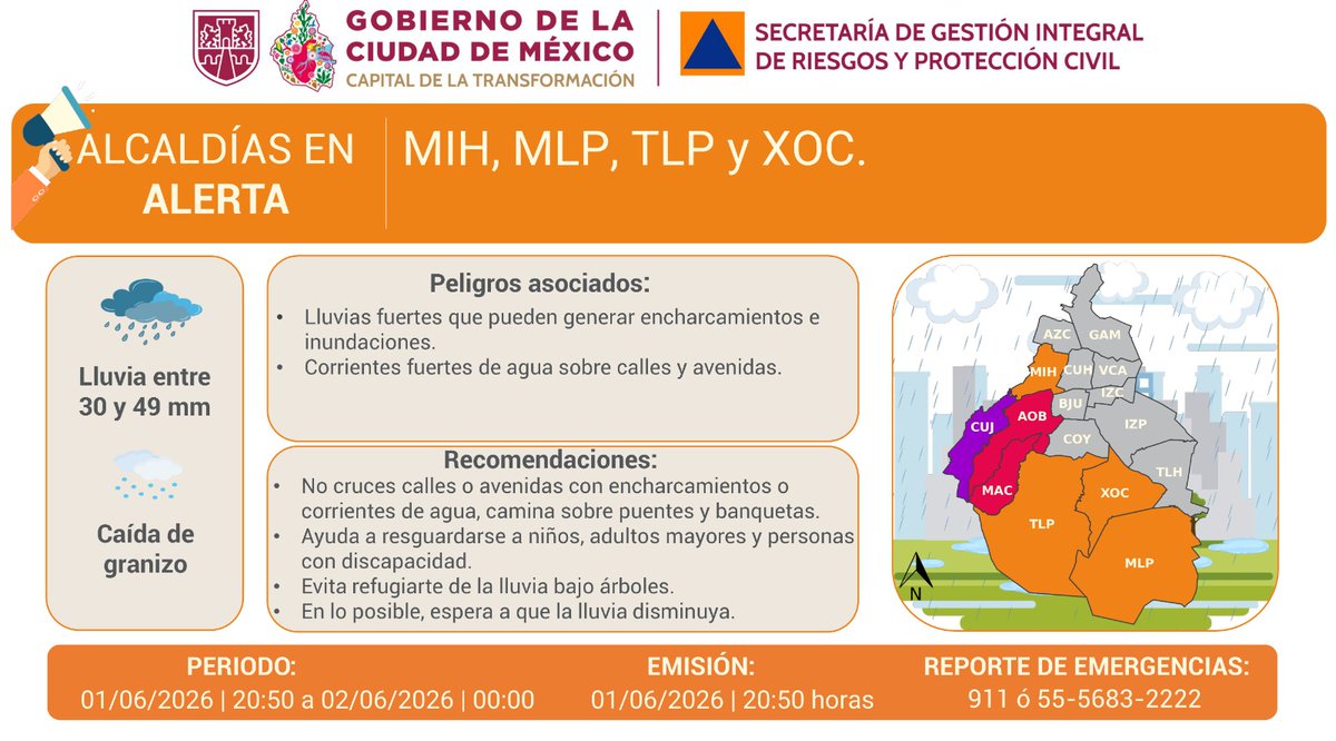 lopezdoriga's tweet photo. Alerta Púrpura en la alcaldía Cuajimalpa de la CDMX por lluvias.

Más en https://t.co/BjdELZkpfR https://t.co/mvaFZFyIha