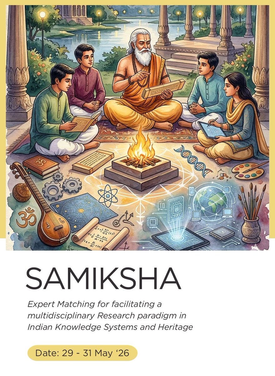 jamvasu's tweet photo. 1/ Something rare happened at JNU, Delhi last week.

SAMIKSHA — a maiden initiative by IKSHA — brought traditional &amp; contemporary scholars across 16 disciplines together with one goal: collaborative research. 🧵 https://t.co/K4qltM7XbX