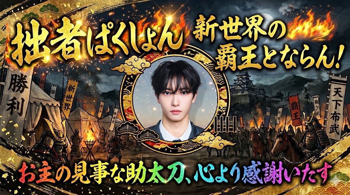 総大将シヨン殿への投票感謝 tweet media