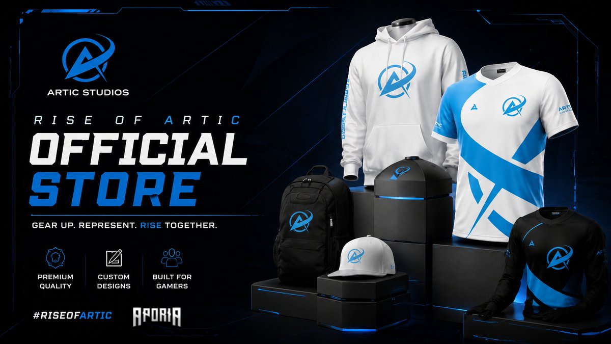 ArticStudiosHQ's tweet photo. Gear up with some brand-new Artic attire. Use code "ARTIC" for 10% off all purchases!

https://t.co/SFvMhlSGL8 https://t.co/lLJrfa3Mof