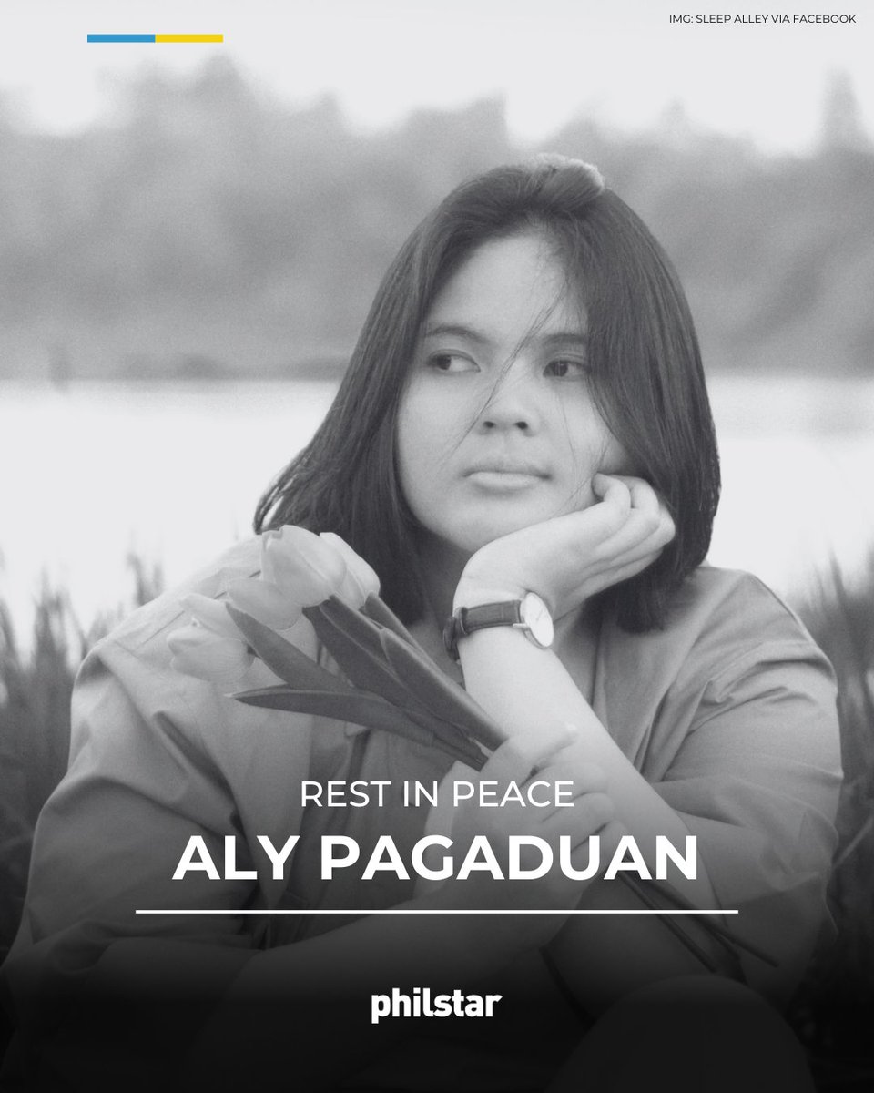 PhilstarNews's tweet photo. THANK YOU FOR SHARING YOUR MUSIC, ALY 🕊️

Sleep Alley vocalist Aly Pagaduan has passed away, the band announced in a Facebook post on May 31, describing her as “a part of the heart and soul” of the group.

Sleep Alley also shared their decision to disband in honor of Aly’s legacy, expressing gratitude to fans for their support over the years.

“In honor of Aly and everything she brought to Sleep Alley, we have decided to close this chapter of the band. We leave this as part of her legacy. A reflection of the music, memories, and journey we shared together,” their statement read.

“We hope that whenever our music is played, her memory continues to live on. Thank you, Aly, for the music, the friendship, and the memories. We will carry them with us always,” they added.