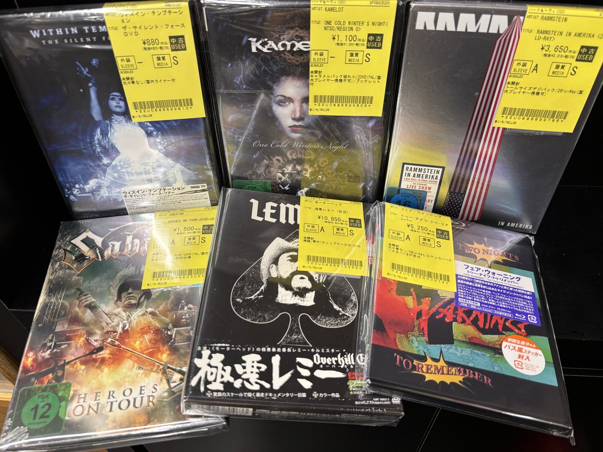 新着中古情報 6/2(火)② Sabaton 、Kamelot、WITHIN TEMPTATION