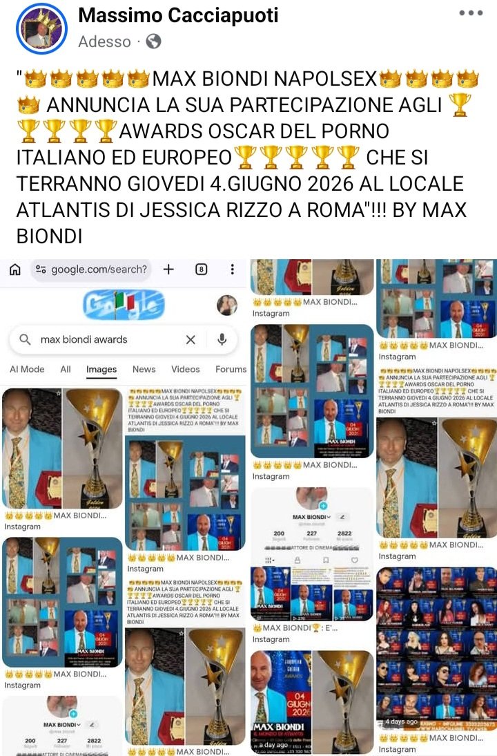 massimocacciap1's tweet photo. "👑👑👑👑👑MAX BIONDI NAPOLSEX👑👑👑👑👑 ANNUNCIA LA SUA PARTECIPAZIONE AGLI 🏆🏆🏆🏆🏆AWARDS OSCAR DEL PORNO ITALIANO ED EUROPEO🏆🏆🏆🏆🏆 CHE SI TERRANNO GIOVEDI 4.GIUGNO 2026 AL LOCALE ATLANTIS DI JESSICA RIZZO A ROMA"!!! BY MAX BIONDI https://t.co/VDuNIXs8d7