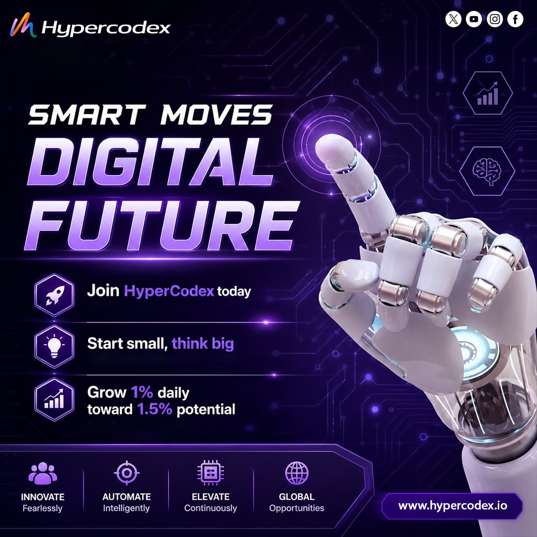 the_hypercodex's tweet photo. Smart moves today create a powerful digital future tomorrow.

Success starts with a vision, grows through consistency, and accelerates with innovation.

Start Small. Think Big.
Grow 1% Daily Toward Your 1.5% Potential

 https://t.co/wDJkPWzCy5

#HyperCodex #SmartMoves #grows https://t.co/sE8dBCwuA6
