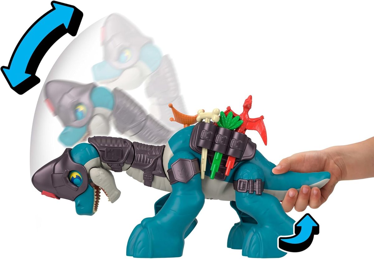 JurassicWoRevo's tweet photo. Primeras #Novedades de #JurassicJune!
Desde #Amazon México tenemos imágenes de una nueva línea de #JurassicWorld #Imaginext con el Search & Explore #Brachiosaurus que trae equipo táctico, accesorios y un pequeño pterosaurio ¡El logo usa un esquema de colores de #JurassicPark https://t.co/VhAKHniies