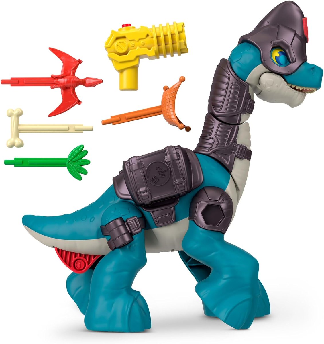 JurassicWoRevo's tweet photo. Primeras #Novedades de #JurassicJune!
Desde #Amazon México tenemos imágenes de una nueva línea de #JurassicWorld #Imaginext con el Search & Explore #Brachiosaurus que trae equipo táctico, accesorios y un pequeño pterosaurio ¡El logo usa un esquema de colores de #JurassicPark https://t.co/VhAKHniies
