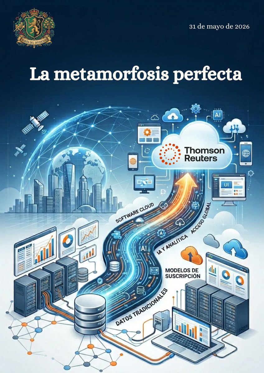 BaronDividendo's tweet photo. 📖¡Lanzamos la 3ª tesis de inversión: 🇨🇦#ThomsonReuters!

7⃣0⃣ páginas de una transformación en tiempo récord

♻️De una agencia de prensa a un monopolio SaaS

✅Aristócrata del dividendo 
✅FCF al +11% anual 
❌ Digiriendo todas sus compras

🔗Link a la tesis abajo 👇 https://t.co/tF1BUm5SAe