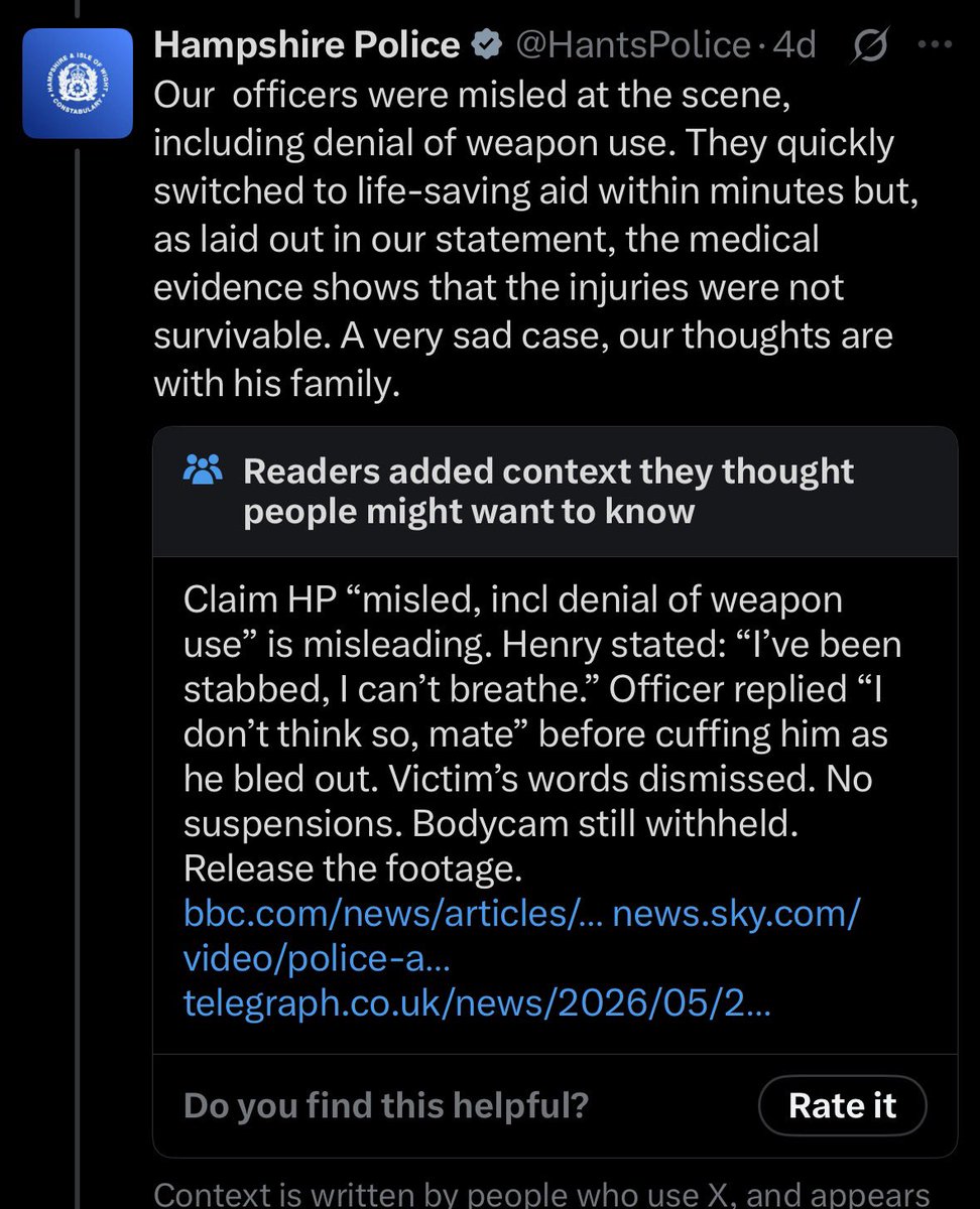 GeorgeInTheMeta's tweet photo. @HantsPolice @smg1664 Oh look a community note and no further response? https://t.co/qzotRBmuLP