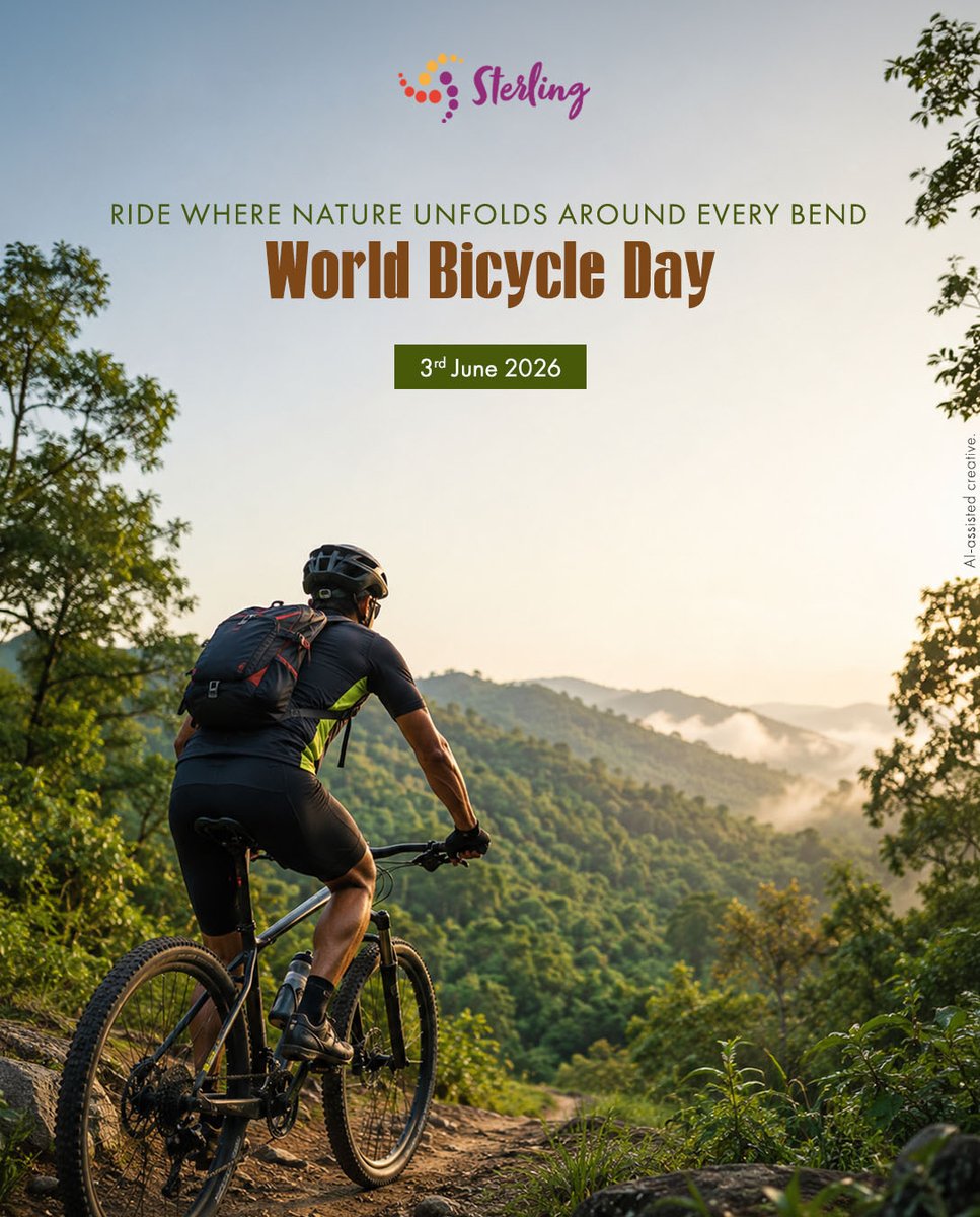 WorldOfSterling's tweet photo. Some holidays are best experienced at a slower, more deliberate pace. This World Bicycle Day, Sterling invites you to trade the car for a cycle and let the landscape reveal itself. https://t.co/290B6w5Whk