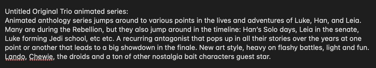 hatfights's tweet photo. Was going through my notes app and came across one that i think i must have written in the middle of the night that was just titled SOLVE STAR WARS TV. So I've spent the past hour and a half or so doing that. https://t.co/QhROLYs8kP