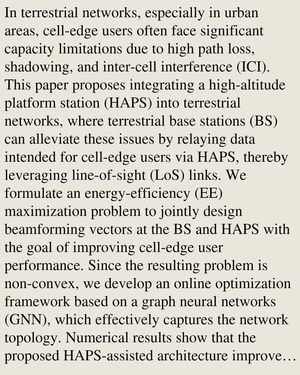 USB's tweet photo. GNN-based Online Beamforming Design for HAPS-Assisted NTN

Lavanya S S Anjapuli, Animesh Yadav, Halim Yanikomeroglu
https://t.co/8Nk0dO2pH8 [𝚌𝚜.𝙽𝙸 𝚎𝚎𝚜𝚜.𝚂𝙿] https://t.co/KhGJBW1FXH