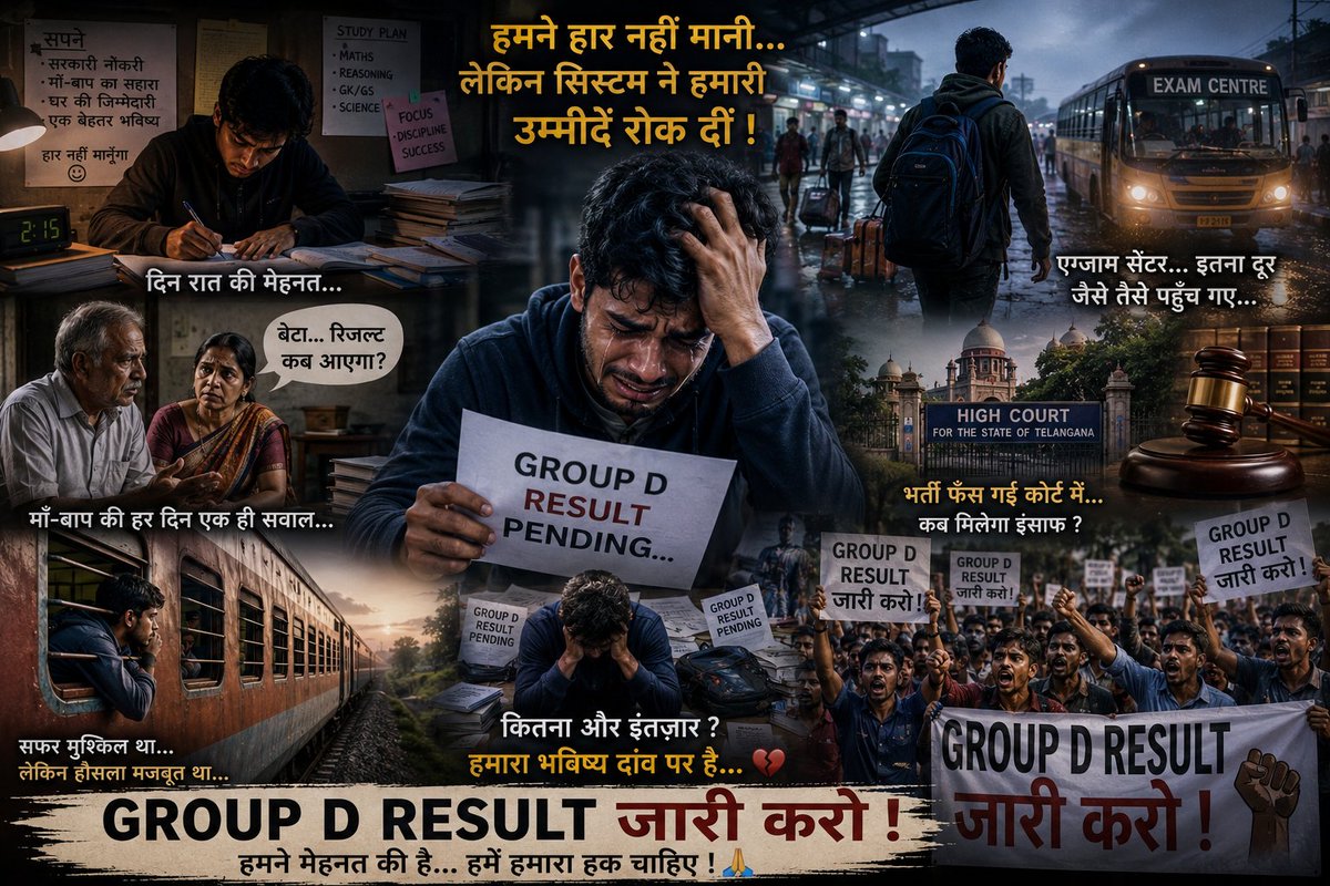 RajivKu73397447's tweet photo. हम सिर्फ़ एक रिज़ल्ट नहीं माँग रहे,
हम अपने सपनों, अपने समय और अपने भविष्य का जवाब माँग रहे हैं।
#rrb_groupd_result_do
@RailMinIndia 
@PMOIndia 
@EduMinOfIndia https://t.co/cAYnXRyq5y