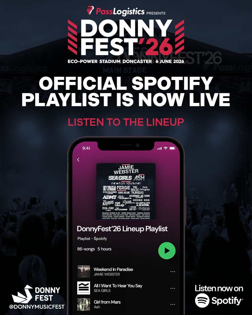 DonnyMusicFest's tweet photo. Get the DonnyFest '26 feeling early!

🔊 Listen now on Spotify: https://t.co/UQgkCoA2Ub https://t.co/QwLY11U2Rc