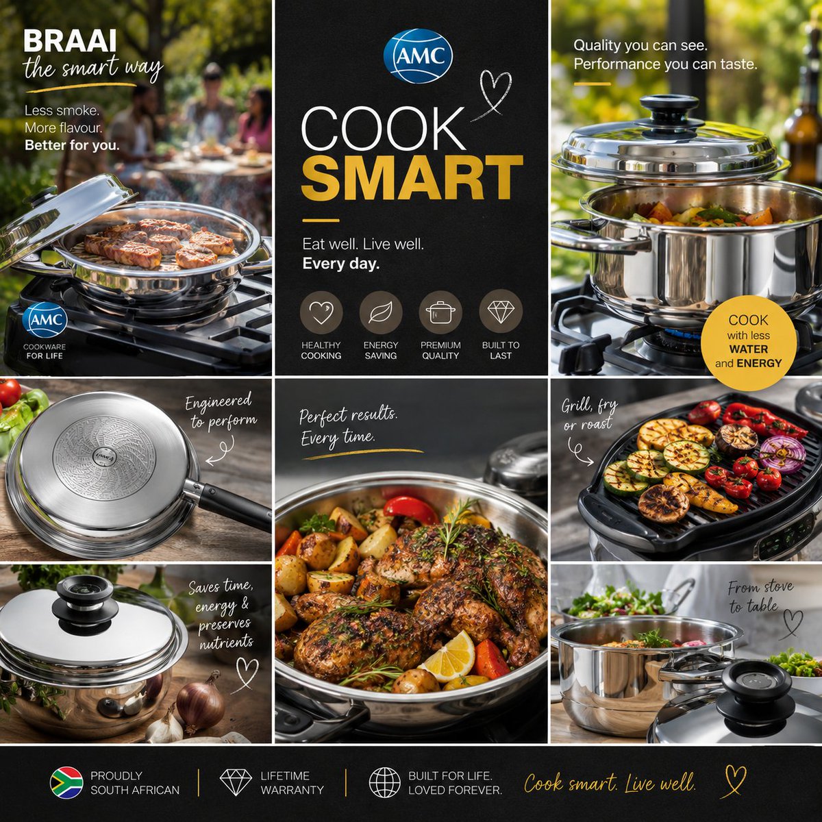 kushietiger's tweet photo. @X 🥘✨ Cook Smart with AMC ✨🥘
Why work harder when you can cook smarter?
✅ Less oil, healthier meals
✅ Even cooking every time
✅ More flavour, less effort
From weekday dinners to weekend braai, AMC makes every meal smart &amp; delicious. 🍽️
#CookSmart #AMCCookware #SmartCooking https://t.co/rRvnyBgPsm