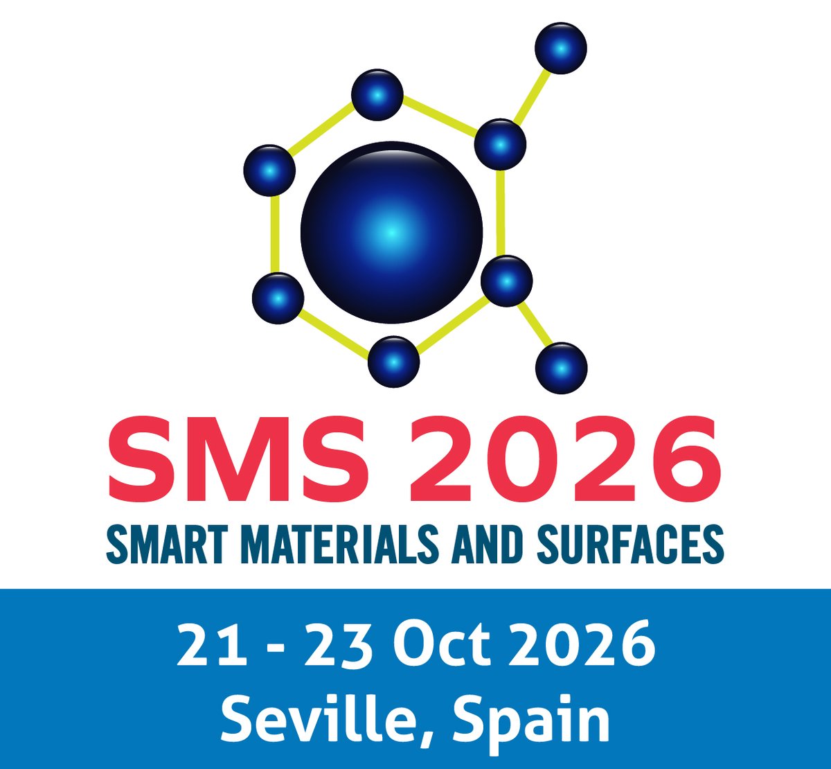 SmartMatSurf's tweet photo. 📢 #SMS2026 Joint Event | Seville 🇪🇸
The 11th Smart Materials and Surfaces (21–23 Oct 2026) will run alongside Sensors 2026, NanoMed 2026, and EGF 2026 (Graphene &amp; 2D Materials) in Seville.

👉 One registration = access to all 4 conferences
https://t.co/hWOt41jDUh https://t.co/8ZNZXnXI7U