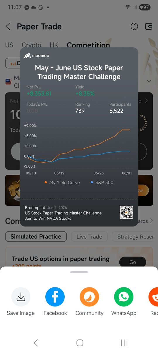 Broompilot9's tweet photo. This is how I'm doing in the Moomoo monthly paper trading competition. Join me on Moomoo!!! https://t.co/t2GxyNQD9a