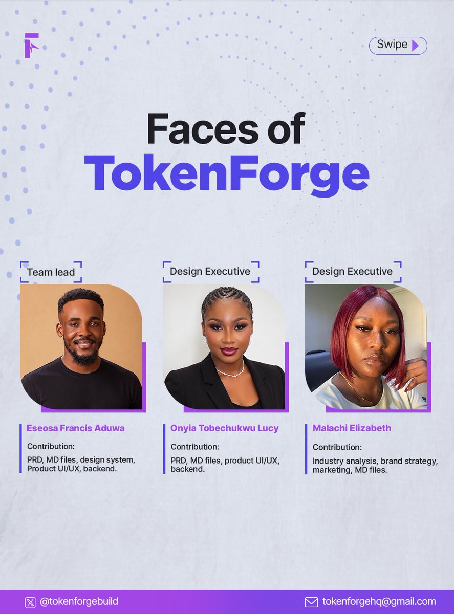 tokenforgebuild's tweet photo. TokenForge didn't build itself. It was engineered, and envisioned by an elite team of dedicated creators. 🛠️✨

These are the masterminds, engineers, and designers behind the solutions changing the tokenization game. Meet the team! 👇 https://t.co/83rTXnasAN
