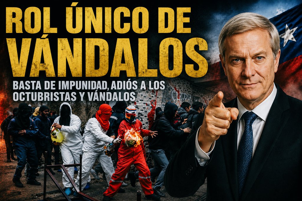 Tor25899035's tweet photo. 🇨🇱 FIN A VÁNDALOS Y OCTUBRISTAS:
Rol Único de Vándalos: 12 conductas que dejarán sin beneficios sociales a octubristas, vándalos y agresores. Lo que el Fraude Amplio premió, este gobierno hace lo correcto: los castiga. ¡Bien 💪 por Chile! https://t.co/niC2smrYE1