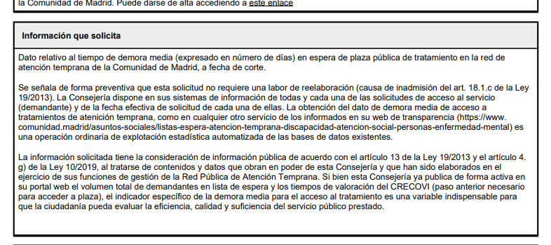 ciudadano_o2's tweet photo. ¿Por qué oculta Ayuso en su portal de Transparencia el tiempo medio que llevan esperando los niños para acceso a una plaza de atención TEMPRANA? 

Quizás porque no le interesa que se sepa que de TEMPRANA no tiene nada

Vuelvo a intentar poner luz a una asunto silenciado https://t.co/rtr80yQtAZ
