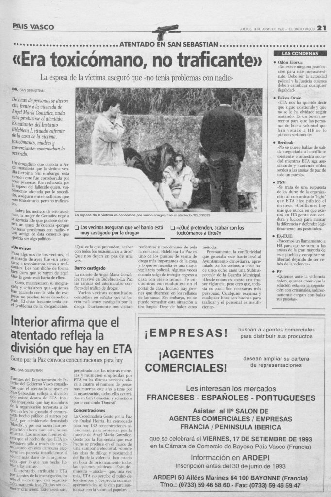 CarlosDeUrrecha's tweet photo. In Memoriam
D. Ángel María González Sabino,
D.E.P
La Muerte no es el Final
Siempre en Nuestra Memoria
¡¡Viva España!!
¡¡Arriba España!!

2/06/1993 ETA asesinaba con un tiro en la cabeza en San Sebastián
https://t.co/6SZ4KSU3tp https://t.co/vDVYm7hzVw