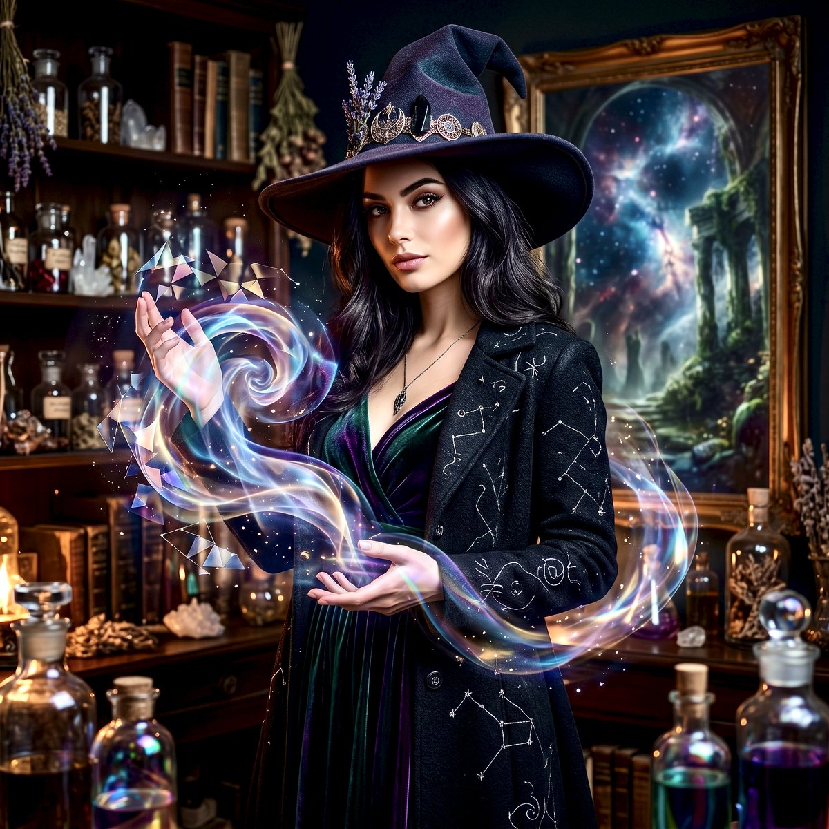 Mystical Witch Apothecary Portrait