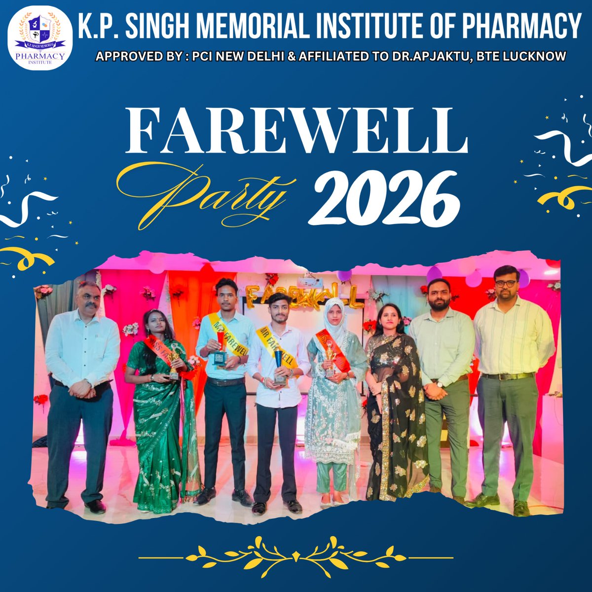 KPSinghMemorial's tweet photo. 🎓✨ Farewell Party 2026
K.P. SINGH MEMORIAL INSTITUTE OF PHARMACY
A day filled with emotions, laughter, memories, and new beginnings.
#KPSinghMemorialInstituteOfPharmacy #FarewellParty2026 #FarewellCelebration #FinalYearStudents #DPharm #BPharm #CollegeMemories #NewBeginnings https://t.co/ao6cYk1Dnv