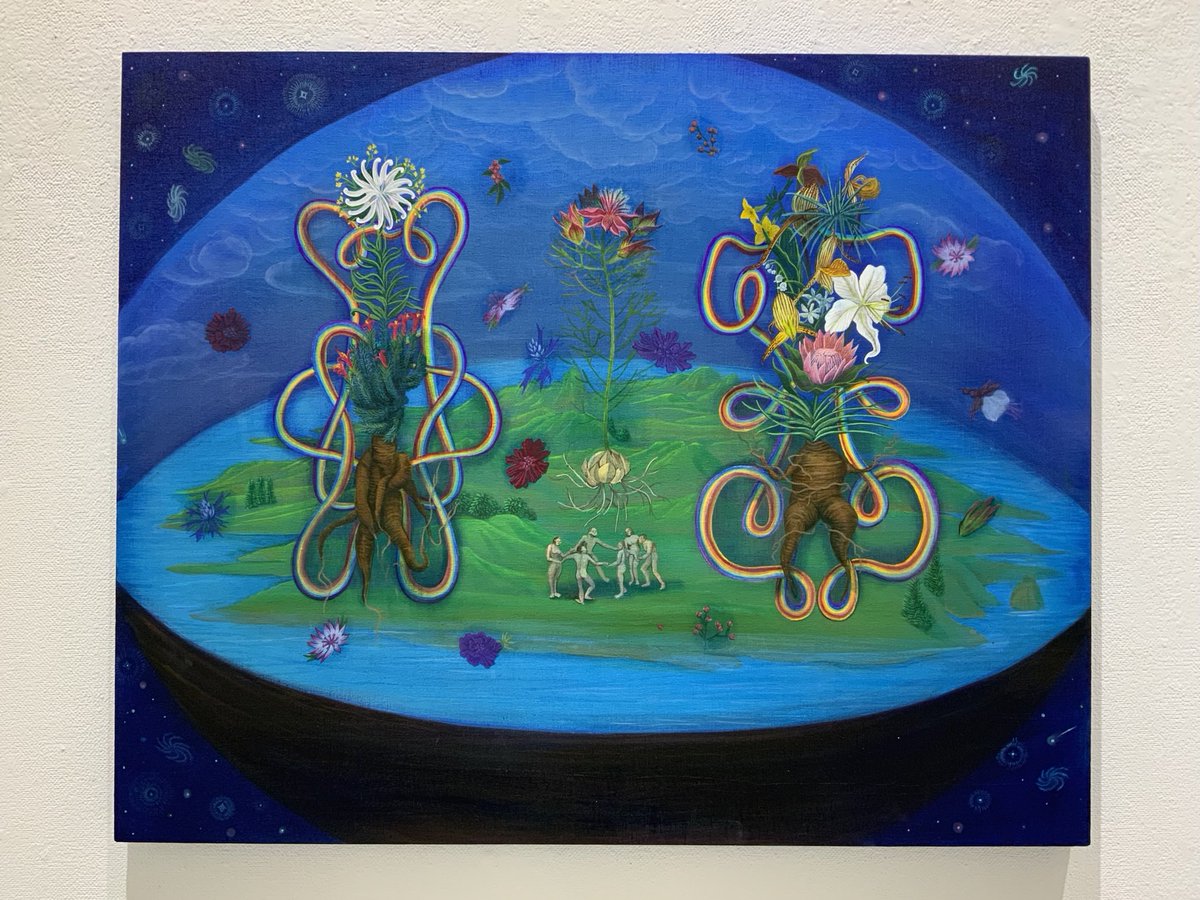 uk_ishita_30's tweet photo. 「ミクロコスモス」
アクリル絵具、膠、麻布、パネル
80.3×65.2cm
2026
#mandrake
#microcosmos
#bulb https://t.co/xW0f5wqNfF