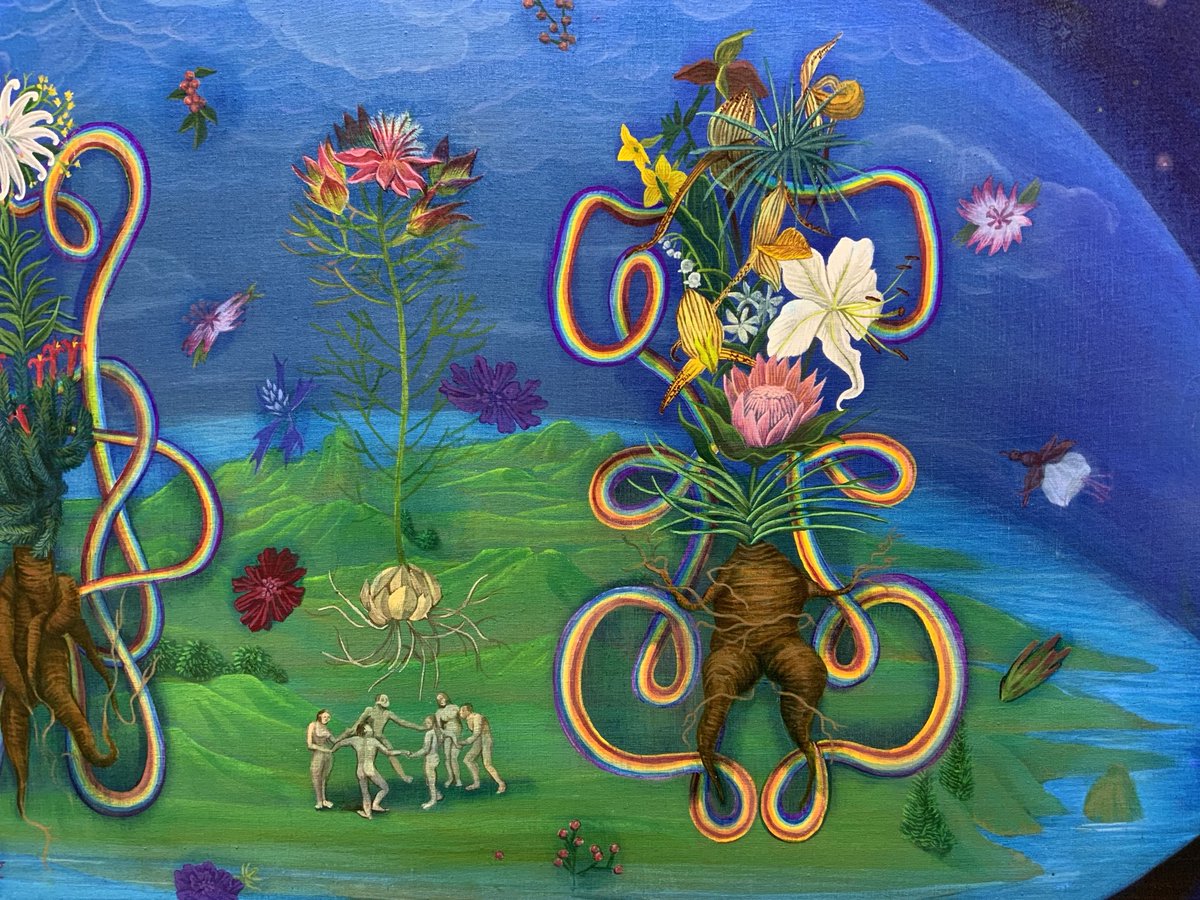 uk_ishita_30's tweet photo. 「ミクロコスモス」
アクリル絵具、膠、麻布、パネル
80.3×65.2cm
2026
#mandrake
#microcosmos
#bulb https://t.co/xW0f5wqNfF