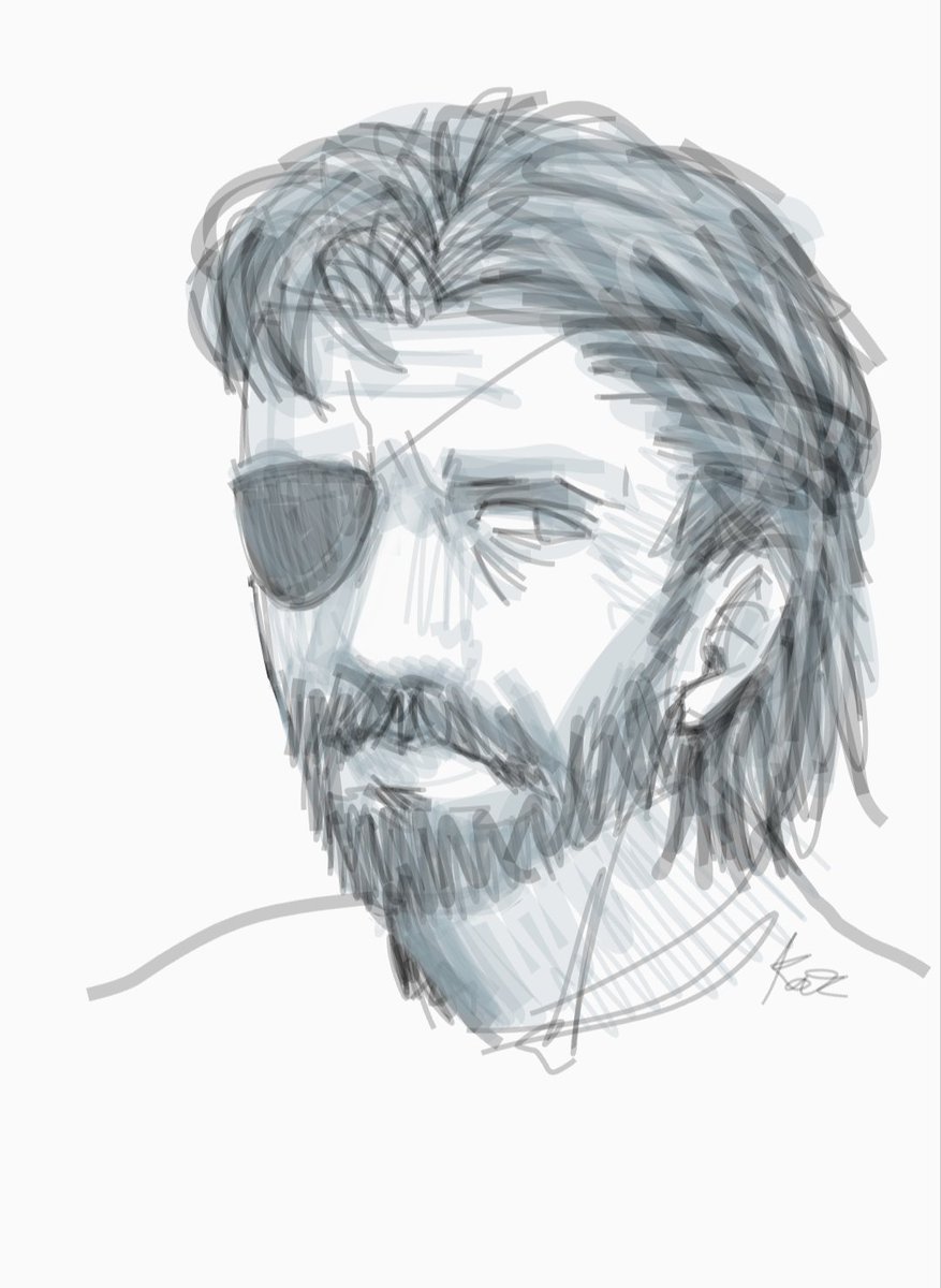 liquidusmetal's tweet photo. Attempt at doodling big boss except i have no idea how to draw facial hair well #mgs https://t.co/4QKQRs8YwM