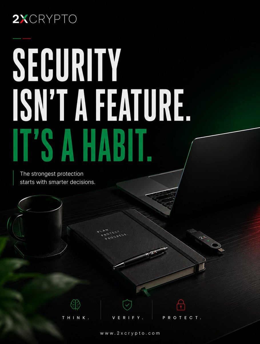 2xcrypto_global's tweet photo. In crypto, security isn't something you turn on.
It's something you practice.
Every click, every wallet connection, every transaction matters.
Think. Verify. Protect.
#2XCrypto #CryptoSecurity #TradeSmart #Web3 #DigitalAssets https://t.co/cIjMAns1Kb