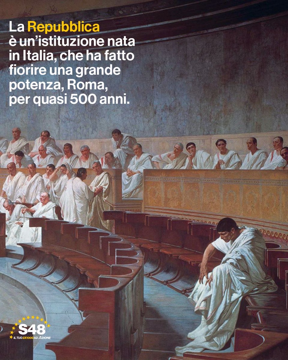 CarloCalenda's tweet photo. La Repubblica è la forma istituzionale che ci siamo dati per racchiudere la nostra identità nazionale, la nostra comunità. Una delle piu antiche ed evolute comunità umane. 

La Repubblica è un’Istituzione nata in Italia, che ha fatto fiorire una grande potenza, Roma, per quasi cinquecento anni.

La forza di una Repubblica dipende tuttavia dall’esistenza di un ethos comune, di valori attorno a cui i cittadini si ritrovano. 
Ethos, cultura e istituzioni sono i pilastri su cui poggia la nostra comunità. Oggi sono incrinati da malcostume, faziosità e scarso senso dell’etica pubblica. 

Festeggiando gli 80 della scelta repubblicana, dobbiamo avere piena consapevolezza del rischio che la Repubblica corre. Solo la partecipazione civica e la cura per le Istituzioni repubblicane possono tenerci al sicuro in un mondo pericoloso e difficile. 

Viva la Repubblica. Viva l’Italia.