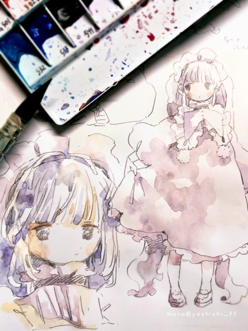 水彩紙じゃない紙で描くのも大好き