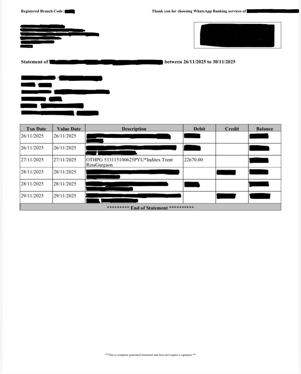 PemaLeezum's tweet photo. @Zara_Care @ZARA It has been an extremely frustrating experience. ₹22,670 was successfully debited from my account to Inditex. Sharing proof of the debit transaction &amp; RR no. I expect an immediate resolution. @RBI @RBI_Cares please take note. #ZaraIndia #RefundIssue #Zarafraud https://t.co/cYRUsoo3wL