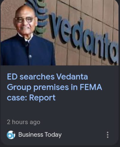 RituRathaur's tweet photo. Few days back Vedanta and questioned metrics behind ADANI winning bid for JAL

Today ED reached his office with a search warrant

😂😂😂
Weaponise central agencies to shield the nepo tycoon while crushing anyone who dares to expose the rot!!! 

New India 😂 https://t.co/Cnvs6NX8oc