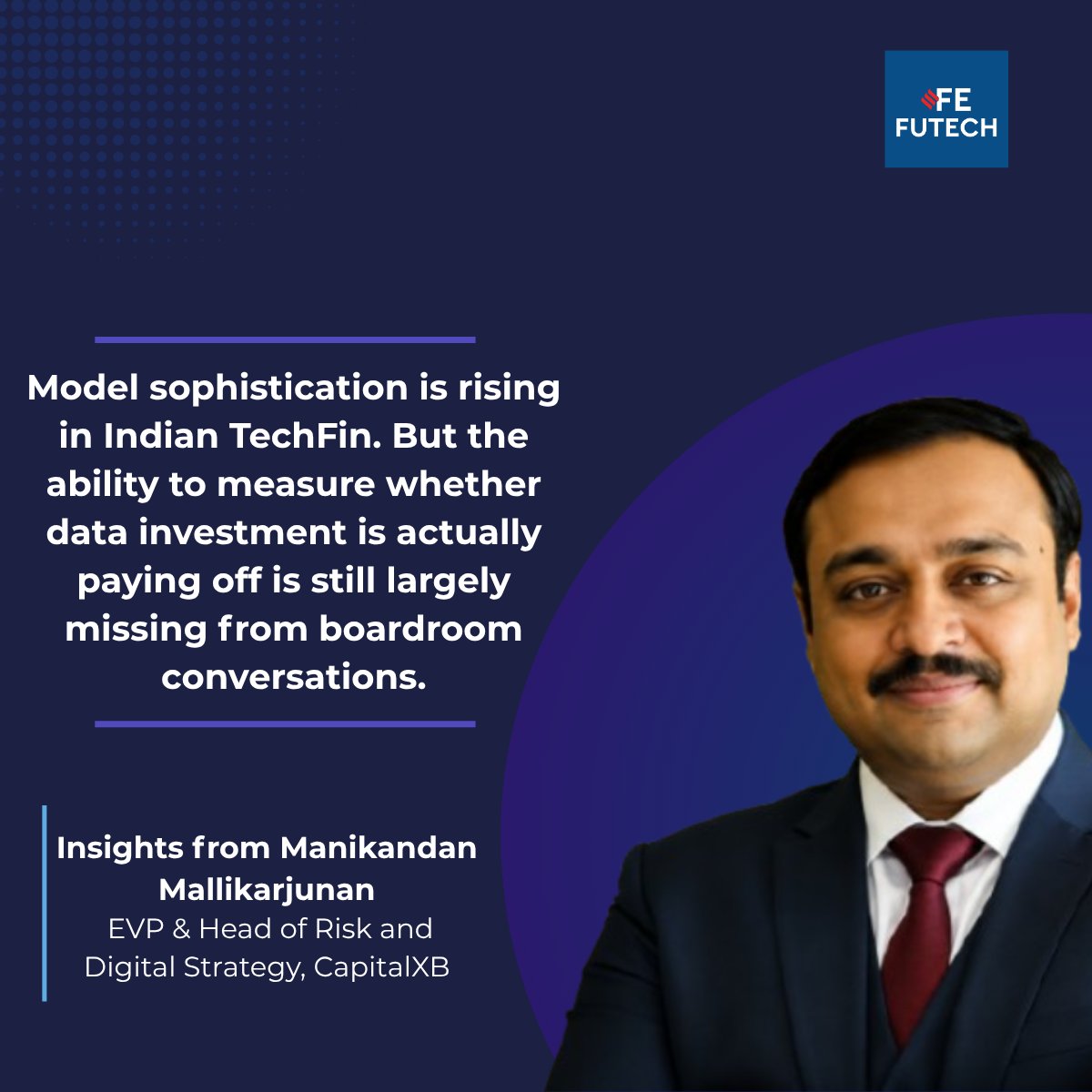 fefutech's tweet photo. In this blog story, Manikandan Mallikarjunan, EVP &amp; Head of Risk and Digital Strategy, CapitalXB, introduces the concept of RoDI (Return on Data Invested) and examines why model sophistication often outpaces measurable economic value.

🔗 - https://t.co/lgmvI3e2ny https://t.co/YIHmNLpwAN