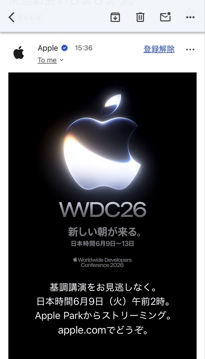 ringoRG12's tweet photo. WWDCきたー✨ https://t.co/YBjiAo2Oxe